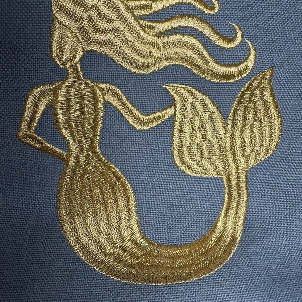 Spartina 449 Blue and Gold Tote with Mermaid Design